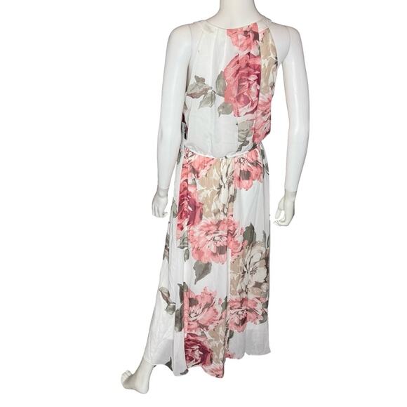Robbie Bee Women's Sleeveless Floral Print Chiffon Blouson Maxi Dress Sz 10P - Picture 6 of 8